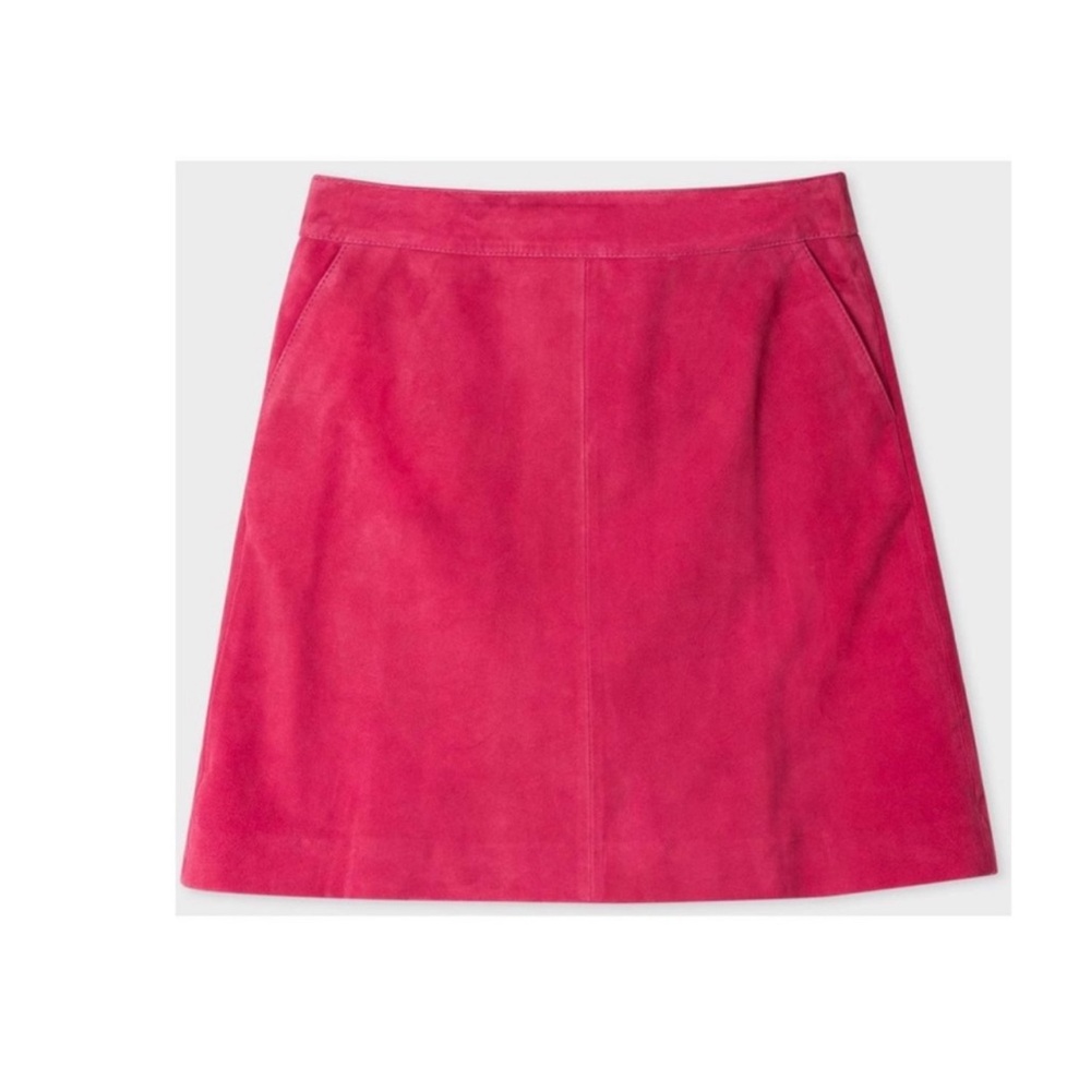 New! PAUL SMITH A-line Suede Leather Skirt